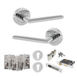 Quality image of STATUS Alabama Door Handle Pack (Euro Lock Set - 2.5" CE Sashlock, 4" Fire Rated Hinges x3) - Polished Chrome | Sku. adps43rpc22 | available from Trade Door Handles.