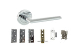 Quality image of STATUS Alabama Door Handle Pack (Latch Set - 2.5" CE Latch, 3" Fire Rated Hinges x3) - Polished Chrome | Sku. adps43rpc1 | available from Trade Door Handles.