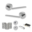 Quality image of STATUS Alabama Door Handle Pack (Bathroom Set - 2.5" CE Bathroom Lock, 3" Fire Rated Hinges x3) - Polished Chrome | Sku. adps43rpc8 | available from Trade Door Handles.