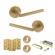 Quality image of STATUS Alabama Door Handle Pack (3 Lever Lock Set - 3" CE Sashlock, 3" Fire Rated Hinges x3) - Satin Brass | Sku. adps43rsb15 | available from Trade Door Handles.
