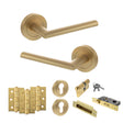 Quality image of STATUS Alabama Door Handle Pack (Euro Lock Set - 2.5" CE Sashlock, 3" Fire Rated Hinges x3) - Satin Brass | Sku. adps43rsb20 | available from Trade Door Handles.