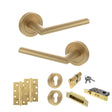 Quality image of STATUS Alabama Door Handle Pack (Euro Lock Set - 3" CE Sashlock, 4" Slim Knuckle Hinges x2) - Satin Brass | Sku. adps43rsb25 | available from Trade Door Handles.