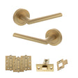 Quality image of STATUS Alabama Door Handle Pack (Latch Set - 2.5" CE Latch, 4" Fire Rated Hinges x3) - Satin Brass | Sku. adps43rsb3 | available from Trade Door Handles.