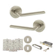 Quality image of STATUS Alabama Door Handle Pack (3 Lever Lock Set - 3" CE Sashlock, 4" Fire Rated Hinges x3) - Satin Nickel | Sku. adps43rsn17 | available from Trade Door Handles.