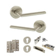 Quality image of STATUS Alabama Door Handle Pack (Euro Lock Set - 3" CE Sashlock, 4" Slim Knuckle Hinges x2) - Satin Nickel | Sku. adps43rsn25 | available from Trade Door Handles.