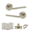 Quality image of STATUS Alabama Door Handle Pack (Latch Set - 2.5" CE Latch, 4" Fire Rated Hinges x3) - Satin Nickel | Sku. adps43rsn3 | available from Trade Door Handles.