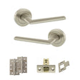 Quality image of STATUS Alabama Door Handle Pack (Latch Set - 2.5" CE Latch, 4" Slim Knuckle Hinges x2) - Satin Nickel | Sku. adps43rsn5 | available from Trade Door Handles.