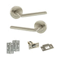 Quality image of STATUS Alabama Door Handle Pack (Latch Set - 2.5" Latch, 3" Hinges x2) - Satin Nickel | Sku. adps43rsn7 | available from Trade Door Handles.