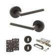 Quality image of STATUS Alabama Door Handle Pack (3 Lever Lock Set - 3" CE Sashlock, 4" Slim Knuckle Hinges x2) - Urban Dark Bronze | Sku. adps43rudb19 | available from Trade Door Handles.