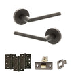 Quality image of STATUS Alabama Door Handle Pack (Latch Set - 2.5" CE Latch, 4" Fire Rated Hinges x3) - Urban Dark Bronze | Sku. adps43rudb3 | available from Trade Door Handles.