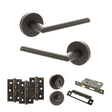 Quality image of STATUS Alabama Door Handle Pack (Bathroom Set - 3" CE Bathroom Lock, 3" Fire Rated Hinges x3) - Urban Dark Bronze | Sku. adps43rudb9 | available from Trade Door Handles.