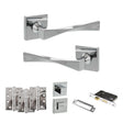 Quality image of Senza Pari Guido Door Handle Pack (Bathroom Set - 3" CE Bathroom Lock, 4" Fire Rated Hinges x3) - Polished Chrome | Sku. adpsp190cp11 | available from Trade Door Handles.