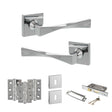 Quality image of Senza Pari Guido Door Handle Pack (3 Lever Lock Set - 2.5" CE Sashlock, 3" Fire Rated Hinges x3) - Polished Chrome | Sku. adpsp190cp14 | available from Trade Door Handles.