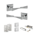 Quality image of Senza Pari Guido Door Handle Pack (3 Lever Lock Set - 2.5" CE Sashlock, 4" Slim Knuckle Hinges x2) - Polished Chrome | Sku. adpsp190cp18 | available from Trade Door Handles.