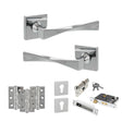 Quality image of Senza Pari Guido Door Handle Pack (Euro Lock Set - 3" CE Sashlock, 3" Fire Rated Hinges x3) - Polished Chrome | Sku. adpsp190cp21 | available from Trade Door Handles.