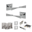 Quality image of Senza Pari Guido Door Handle Pack (Euro Lock Set - 2.5" CE Sashlock, 4" Fire Rated Hinges x3) - Polished Chrome | Sku. adpsp190cp22 | available from Trade Door Handles.