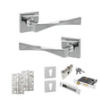 Quality image of Senza Pari Guido Door Handle Pack (Euro Lock Set - 2.5" CE Sashlock, 4" Slim Knuckle Hinges x2) - Polished Chrome | Sku. adpsp190cp24 | available from Trade Door Handles.