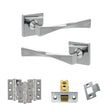 Quality image of Senza Pari Guido Door Handle Pack (Latch Set - 3" CE Latch, 3" Fire Rated Hinges x3) - Polished Chrome | Sku. adpsp190cp2 | available from Trade Door Handles.
