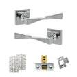 Quality image of Senza Pari Guido Door Handle Pack (Latch Set - 3" CE Latch, 4" Slim Knuckle Hinges x2) - Polished Chrome | Sku. adpsp190cp6 | available from Trade Door Handles.