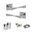 Quality image of Senza Pari Guido Door Handle Pack (Latch Set - 2.5" Latch, 3" Hinges x2) - Polished Chrome | Sku. adpsp190cp7 | available from Trade Door Handles.