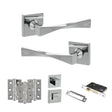 Quality image of Senza Pari Guido Door Handle Pack (Bathroom Set - 2.5" CE Bathroom Lock, 3" Fire Rated Hinges x3) - Polished Chrome | Sku. adpsp190cp8 | available from Trade Door Handles.