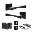 Quality image of Senza Pari Guido Door Handle Pack (3 Lever Lock Set - 2.5" CE Sashlock, 3" Fire Rated Hinges x3) - Matt Black | Sku. adpsp190mb14 | available from Trade Door Handles.