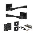 Quality image of Senza Pari Guido Door Handle Pack (3 Lever Lock Set - 2.5" CE Sashlock, 4" Slim Knuckle Hinges x2) - Matt Black | Sku. adpsp190mb18 | available from Trade Door Handles.