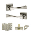 Quality image of Senza Pari Guido Door Handle Pack (Latch Set - 2.5" CE Latch, 3" Fire Rated Hinges x3) - Satin Nickel | Sku. adpsp190sn1 | available from Trade Door Handles.