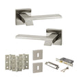 Quality image of Senza Pari Giovanni Door Handle Pack (3 Lever Lock Set - 2.5" CE Sashlock, 3" Fire Rated Hinges x3) - Satin Nickel | Sku. adpsp203sn14 | available from Trade Door Handles.