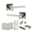 Quality image of Senza Pari Giovanni Door Handle Pack (Euro Lock Set - 2.5" CE Sashlock, 4" Fire Rated Hinges x3) - Satin Nickel | Sku. adpsp203sn22 | available from Trade Door Handles.