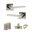 Quality image of Senza Pari Giovanni Door Handle Pack (Latch Set - 3" CE Latch, 4" Slim Knuckle Hinges x2) - Satin Nickel | Sku. adpsp203sn6 | available from Trade Door Handles.