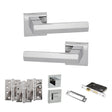Quality image of Senza Pari Davoli Door Handle Pack (Bathroom Set - 3" CE Bathroom Lock, 4" Fire Rated Hinges x3) - Polished Chrome | Sku. adpsp216pc11 | available from Trade Door Handles.