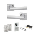 Quality image of Senza Pari Davoli Door Handle Pack (Bathroom Set - 3" CE Bathroom Lock, 4" Slim Knuckle Hinges x2) - Polished Chrome | Sku. adpsp216pc13 | available from Trade Door Handles.