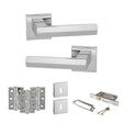 Quality image of Senza Pari Davoli Door Handle Pack (3 Lever Lock Set - 2.5" CE Sashlock, 3" Fire Rated Hinges x3) - Polished Chrome | Sku. adpsp216pc14 | available from Trade Door Handles.