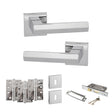 Quality image of Senza Pari Davoli Door Handle Pack (3 Lever Lock Set - 3" CE Sashlock, 4" Fire Rated Hinges x3) - Polished Chrome | Sku. adpsp216pc17 | available from Trade Door Handles.