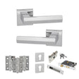 Quality image of Senza Pari Davoli Door Handle Pack (Euro Lock Set - 3" CE Sashlock, 3" Fire Rated Hinges x3) - Polished Chrome | Sku. adpsp216pc21 | available from Trade Door Handles.