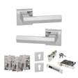 Quality image of Senza Pari Davoli Door Handle Pack (Euro Lock Set - 2.5" CE Sashlock, 4" Fire Rated Hinges x3) - Polished Chrome | Sku. adpsp216pc22 | available from Trade Door Handles.
