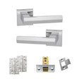 Quality image of Senza Pari Davoli Door Handle Pack (Latch Set - 3" CE Latch, 4" Slim Knuckle Hinges x2) - Polished Chrome | Sku. adpsp216pc6 | available from Trade Door Handles.