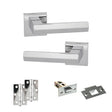 Quality image of Senza Pari Davoli Door Handle Pack (Latch Set - 2.5" Latch, 3" Hinges x2) - Polished Chrome | Sku. adpsp216pc7 | available from Trade Door Handles.