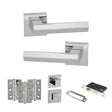 Quality image of Senza Pari Davoli Door Handle Pack (Bathroom Set - 2.5" CE Bathroom Lock, 3" Fire Rated Hinges x3) - Polished Chrome | Sku. adpsp216pc8 | available from Trade Door Handles.