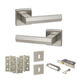 Quality image of Senza Pari Davoli Door Handle Pack (3 Lever Lock Set - 2.5" CE Sashlock, 3" Fire Rated Hinges x3) - Satin Nickel | Sku. adpsp216sn14 | available from Trade Door Handles.