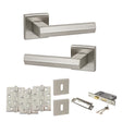 Quality image of Senza Pari Davoli Door Handle Pack (3 Lever Lock Set - 3" CE Sashlock, 4" Fire Rated Hinges x3) - Satin Nickel | Sku. adpsp216sn17 | available from Trade Door Handles.