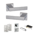 Quality image of Senza Pari Panetti Door Handle Pack (Bathroom Set - 2.5" CE Bathroom Lock, 4" Slim Knuckle Hinges x2) - Polished Chrome | Sku. adpsp217cp12 | available from Trade Door Handles.