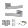 Quality image of Senza Pari Panetti Door Handle Pack (3 Lever Lock Set - 3" CE Sashlock, 3" Fire Rated Hinges x3) - Polished Chrome | Sku. adpsp217cp15 | available from Trade Door Handles.