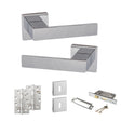 Quality image of Senza Pari Panetti Door Handle Pack (3 Lever Lock Set - 3" CE Sashlock, 4" Slim Knuckle Hinges x2) - Polished Chrome | Sku. adpsp217cp19 | available from Trade Door Handles.