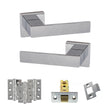 Quality image of Senza Pari Panetti Door Handle Pack (Latch Set - 2.5" CE Latch, 3" Fire Rated Hinges x3) - Polished Chrome | Sku. adpsp217cp1 | available from Trade Door Handles.