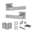 Quality image of Senza Pari Panetti Door Handle Pack (Euro Lock Set - 2.5" CE Sashlock, 3" Fire Rated Hinges x3) - Polished Chrome | Sku. adpsp217cp20 | available from Trade Door Handles.