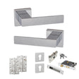 Quality image of Senza Pari Panetti Door Handle Pack (Euro Lock Set - 2.5" CE Sashlock, 4" Slim Knuckle Hinges x2) - Polished Chrome | Sku. adpsp217cp24 | available from Trade Door Handles.