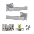 Quality image of Senza Pari Panetti Door Handle Pack (Latch Set - 3" CE Latch, 4" Fire Rated Hinges x3) - Polished Chrome | Sku. adpsp217cp4 | available from Trade Door Handles.