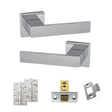 Quality image of Senza Pari Panetti Door Handle Pack (Latch Set - 2.5" CE Latch, 4" Slim Knuckle Hinges x2) - Polished Chrome | Sku. adpsp217cp5 | available from Trade Door Handles.